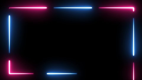 Neon lights abstract motion loop squares shape 4k moving seamless. Stock Video