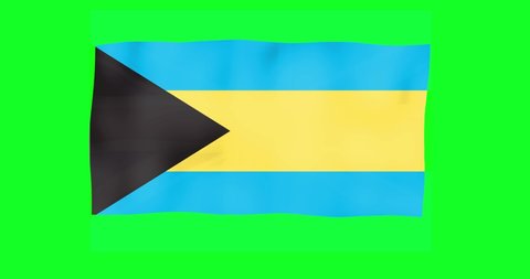 Flags of the Bahamas With Green Screen Chroma Key High Quality 4K UHD 2K-2.5K, HD, SD video. 