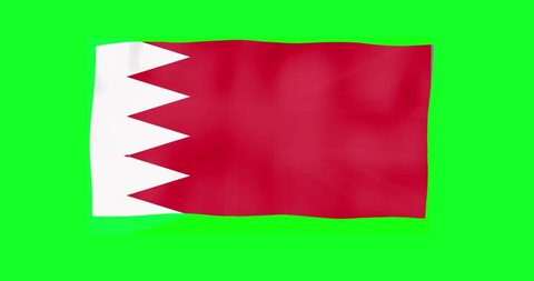 Flags of the Bahrain With Green Screen Chroma Key High Quality 4K UHD 2K-2.5K, HD, SD video. 