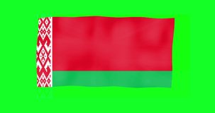 Flags of the Belarus With Green Screen Chroma Key High Quality 4K UHD 2K-2.5K, HD, SD video. 