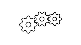 gear spinning Technology concept 4k video. Gear Cog Machine Machinery Gear rotation Seamless looping animation.Alpha channel