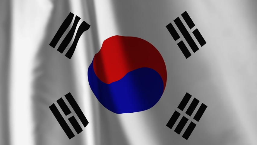 flag south korea waving wind background Stock Footage Video (100% ...