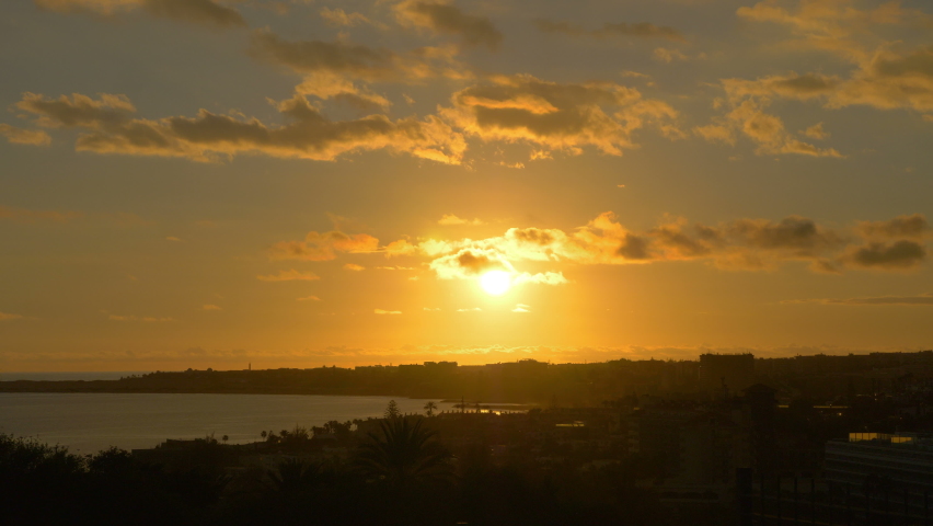 Amazing sunset in Spain in 4k