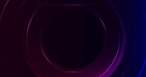 Purple and blue neon circles. Abstract seamless loop. Futuristic hi-tech motion background. Ultra HD 4K animation.