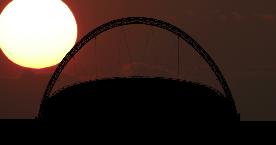 Wembley Stadium London Big Sun Sunset Time Lapse