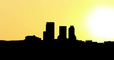 Tulsa Skyline OK Oklahoma Red Light Sunrise Time Lapse