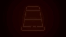 Glowing neon line Thimble for sewing icon isolated on black background. 4K Video motion graphic animation.