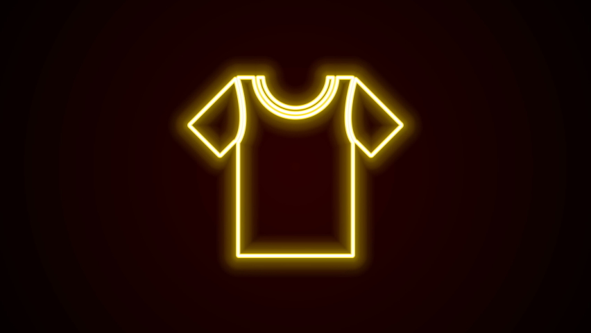 Glowing neon line T-shirt icon isolated on black background. 4K Video motion graphic animation. | Shutterstock HD Video #1069693330