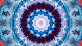 Colorful Abstract Fractal Animation Footage. Motion Background of Organic psychedelic kaleidoscope patterns. Magical geometric for concert,  yoga, night club, music video, events, show.