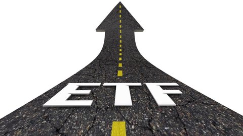 ETF Exchange Traded Funds Road Arrow Increase Wealth Growth Investment 3d Animation
