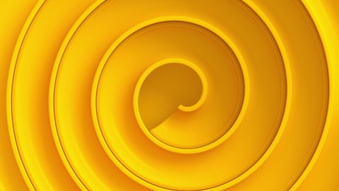 Yellow ball roll through swirl maze viewed from top, bounce from walls and reach hole. Concept of achievement, reaching goals. 3d render