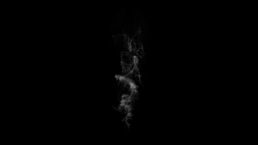 Smoke goes up, transparent smoke on a black background, alpha channel and RGB.