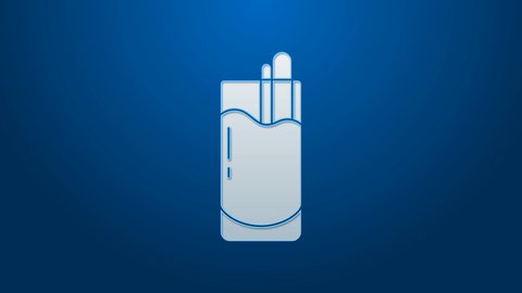 White line Cocktail Bloody Mary icon isolated on blue background. 4K Video motion graphic animation.