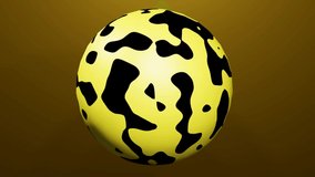 modern 3d object yellow ball animation with abstract motion texture pattern isolated for web and videos grunge