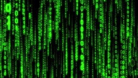 Green binary code falling down - matrix concept. Camera moves thorough falling digits, glow effect, black background - 3D 4k animation (3840x2160 px). - Powered by Shutterstock - Get 15% off with code: PIKWIZARD15