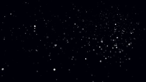 Realistic Organic Dust Particles Floating On Black Background. Dynamic Dust Particles. Shimmering Glittering Bokeh In The Air. Place it over your footage in add or screen mode.