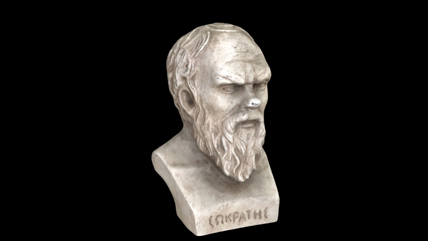 3d animation model on a black background
Title:Bust of the Ancient Greek Philosopher Socrates
Author:nikolettarok
Source:sketchfab.com
License: CC Attribution Royalty-Free Stock Footage #1069777255