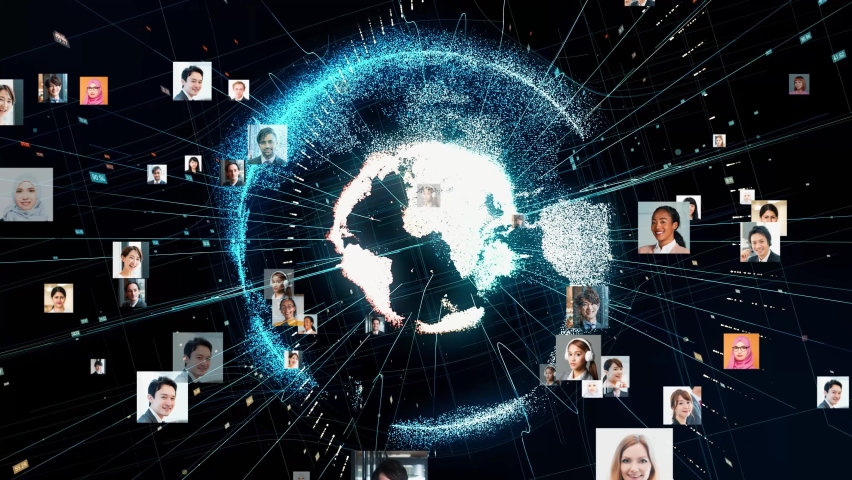 Global communication network concept. Social networking service. Human resources. | Shutterstock HD Video #1069781935