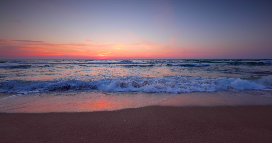 Colorful ocean beach sunrise, 4k video | Shutterstock HD Video #1069797724
