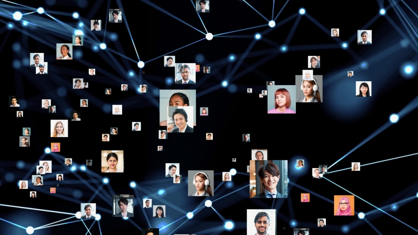 Global communication network concept. Social networking service. Human resources. | Shutterstock HD Video #1069807516