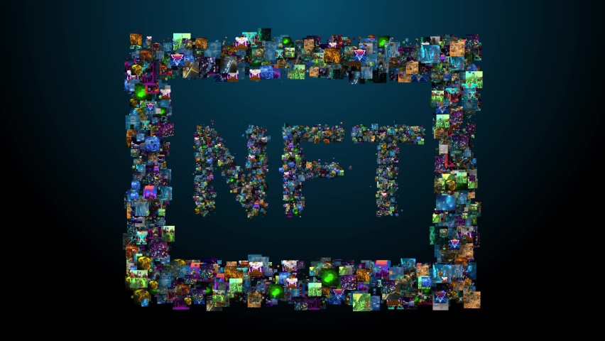 NFT Non-Fungible Tokens or NFTs are unique assets that cannot be replicated Royalty-Free Stock Footage #1069810027