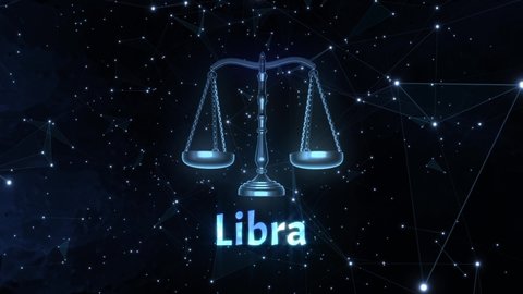 Libra Zodiac Horoscope Sign 3d Animation Stock Footage Video (100% ...