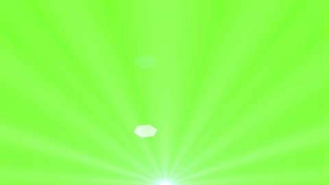 Optical Solar Light Lens Flare Effect Isolated Over Green Screen Matte Background Animation Footage. Lens Flare Effects.