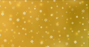 4K looping dark yellow animation in Christmas style. Shining colorful animation with New Year attributes. Flicker for video designers. 4096 x 2160, 30 fps.