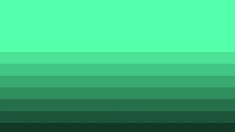 Animation of linear lines of shades of green,ing horizontally from top to bottom. Motion graphics. VJ loops.