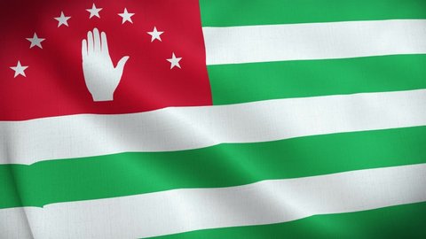 National Animated Sign of Abkhazia, Animated Abkhazian flag, Abkhazia Flag waving, Abkhazian flag waving in the wind. The national flag of Abkhazian animated. 4K (3840 x 2160 )