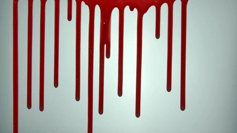 Blood Oozing on White Background Leaving Scary Blood Marks