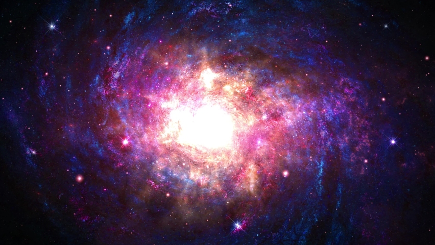 Flight through Universe Nebula Galaxy Interstellar space travel, Traveling through Cosmos.