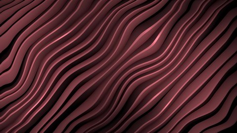 4k 3D animation of rows and rows of colorful pink stripes rippling. Colorful wave gradient animation.. Future geometric patterns motion background. 3d rendering