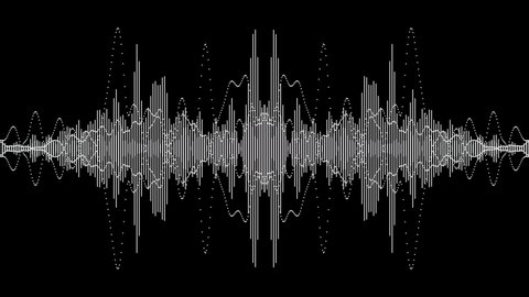 Sound wave isolated on black background. Line digital sound wave equalizer. Audio technology circle concept and design under the concept of dark emphasize simplicity or animated background.
