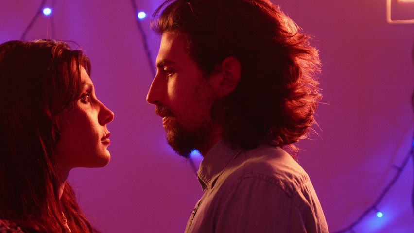 nothing to say - young couple sadly looks into each other