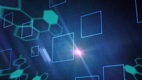 Animation of data processing with network of hexagons and geometric shapes. digital interface, connection and communication concept digitally generated video. - Powered by Shutterstock - Get 15% off with code: PIKWIZARD15