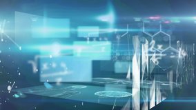 Animation of scientific data processing with dna strand and mathematical equations. digital interface, identity and technology concept digitally generated video. - Powered by Shutterstock - Get 15% off with code: PIKWIZARD15