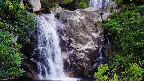 Waterfall cascades over rocks, Ninh Thuan, Vietnam tropical wilderness