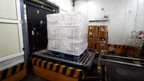 Mumbai, Maharashtra, India - February 23, 2021: COVID vaccines from India getting transported