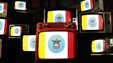 Flag of Columbus, Ohio, and Vintage Televisions.