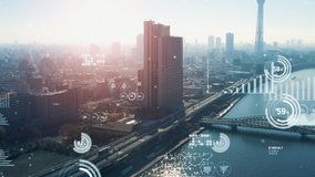 Modern city and various charts. Statistics of business. Management strategy. - Powered by Shutterstock - Get 15% off with code: PIKWIZARD15