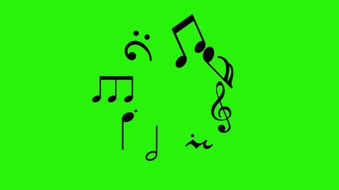 Music Notes Signs Animation Elements On Stock Footage Video (100% ...