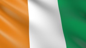Flag of The Ivory Coast. Flag's footages are rendered in real 3D software. Perfect for TV, Movies, social, HUD, presentations, webs etc.