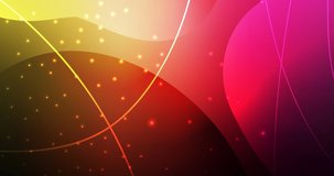 4K looping dark pink, yellow video footage with flat lines, dots. Decorative moving design in abstract style with lines. Clip for your commercials. 4096 x 2160, 30 fps.