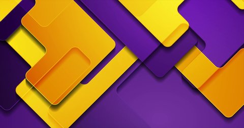 Orange and violet glossy geometric shapes abstract motion background. Seamless looping. Video animation 4K 4096x2160