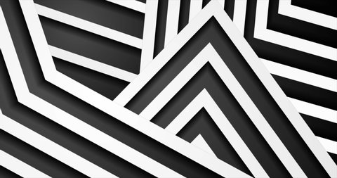 Abstract minimal motion background with black and white stripes. Seamless looping. Video animation 4K 4096x2160