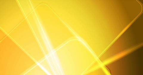 Abstract bright yellow shiny geometric tech motion background with glowing lines. Seamless looping. Video animation 4K 4096x2160
