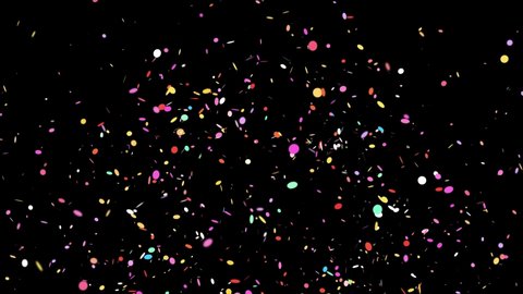 Center Explosion Confetti H264 Alpha Matte Stock Footage Video (100% ...