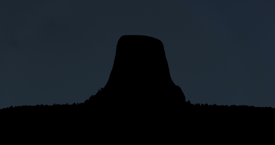 Devils Tower Wyoming at Moonrise Time Lapse