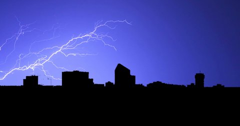 Wichita Kansas Stormy Night Lighting Bolt Time Lapse